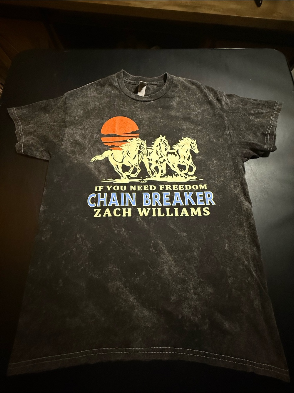 Zach Williams “Chain Breaker” 2023 Tour Mineral Wash Graphic Tee Size Medium